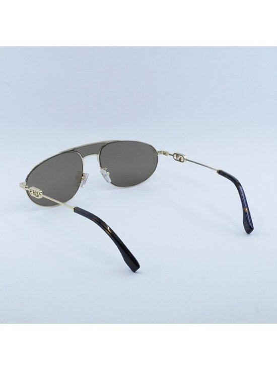 Fendi FE40072U 30E Sunglasses Endura Gold Aviator Frame, Brown Lenses